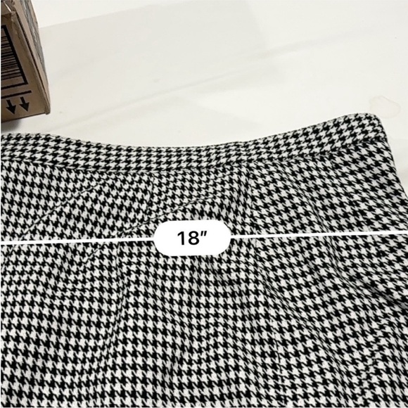 Vintage Compagnie Int’l EXPRESS Black white Houndstooth Wool Skirt size 10 - Picture 6 of 14